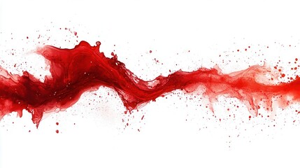 Red liquid splashes and streams