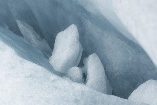 Blue Organic Glacier Ice Formation