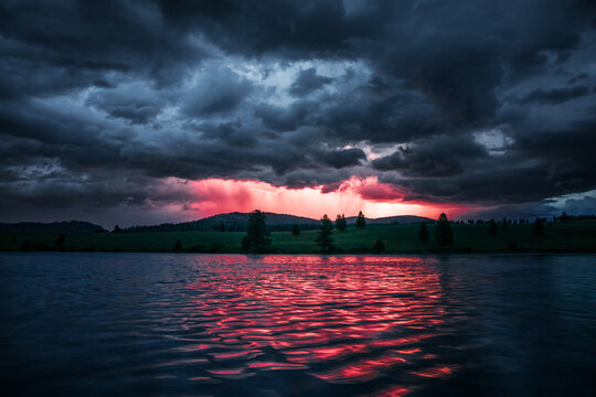 Fiery Storm Over Montanas Wilderness