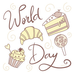 World Baking Day vector on white background