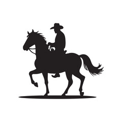 Running horse silhouette on white background isolated vector art