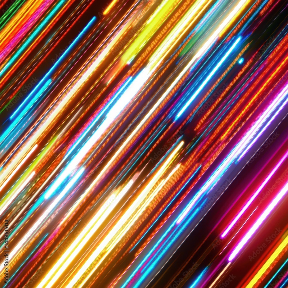 Poster Dynamic Light Streaks Abstract Background with Vibrant Colors and Motion Blur for Modern Design