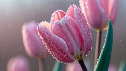 pink tulip closeup