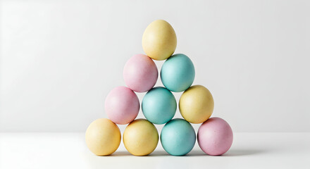 Colorful Painted Sphere Arrangement in Minimalist Still Life Composition