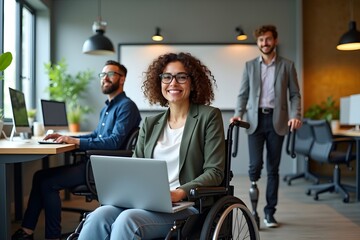 Business professionals with disabilities thriving in office environments