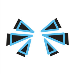 Dynamic Black Triangles with Blue Stroke Vector Design