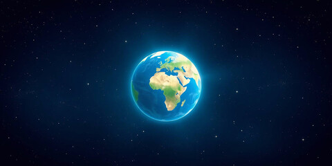 Obraz premium Digital illustration of Earth set against a backdrop of a star-filled universe