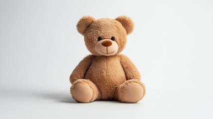Obraz premium Teddy bear plush toy, isolated on white background