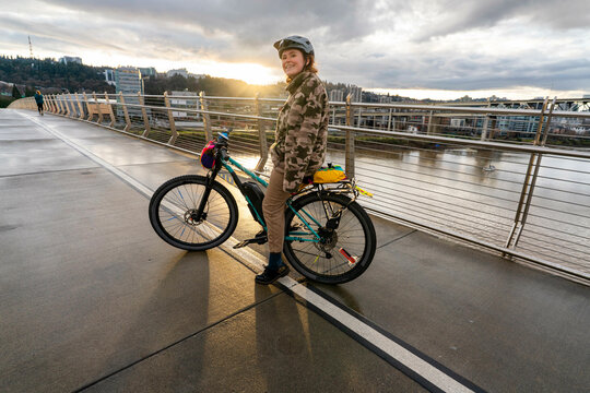 casual cyclist portrait