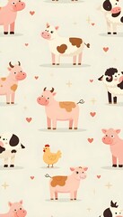 Obraz premium Seamless pattern with school supplies like pencils, rulers, books, scissors, and backpacks, bright colorful flat vector icons on white background