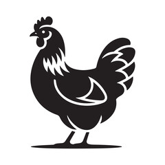 Cock and chicken silhouette vector illustration eps 10
