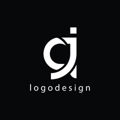 simple aj logo vector template