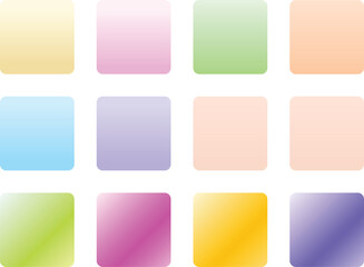 Pastel Gradient Color Collection. Soft Hues, Gradient Backgrounds, and Colorful Squares for Design Projects