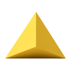 Golden triangle shape geometric illustration 3d render design element for graphic design and branding projects on transparent background