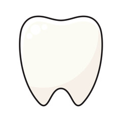 虫歯のない健康な歯のベクターイラスト