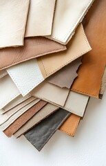 Assorted leather samples in various shades