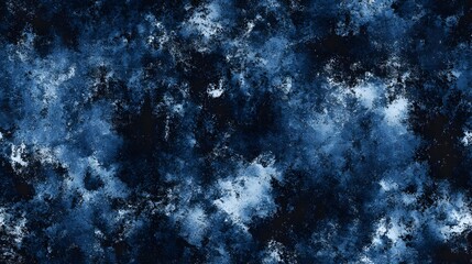 Abstract design of deep blue and white paint textures.
