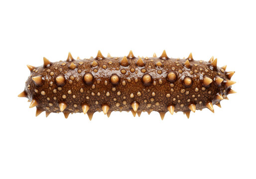 Spiked sea cucumber on black a closeup revealing texture and form