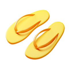 Yellow flip flops 3D render