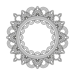 Elegant Mehndi Ornament Mandala Coloring Book Page