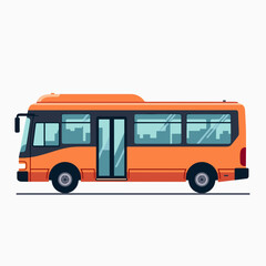 vibrant orange bus with open doors