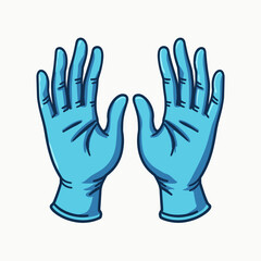 blue gloves applauding hands