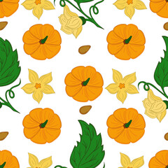 Pattern for textile or kitchen in hand draw style. Seamless pattern