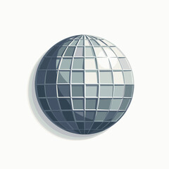 glowing globe illustration with gray panels