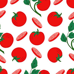 Pattern for textile or kitchen in hand draw style. Seamless pattern