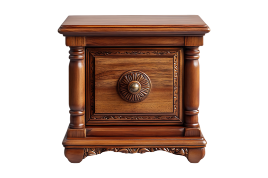 Classic Colonial Bedside Table isolated on transparent background