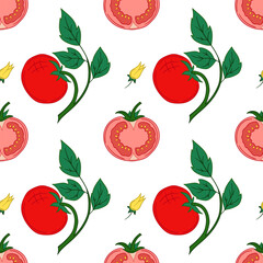 Pattern for textile or kitchen in hand draw style. Seamless pattern