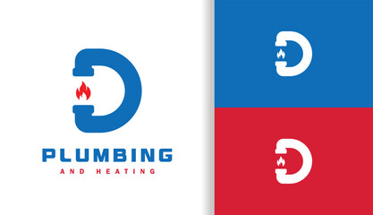 LETTER D PLUMBING AND HEATING LOGO