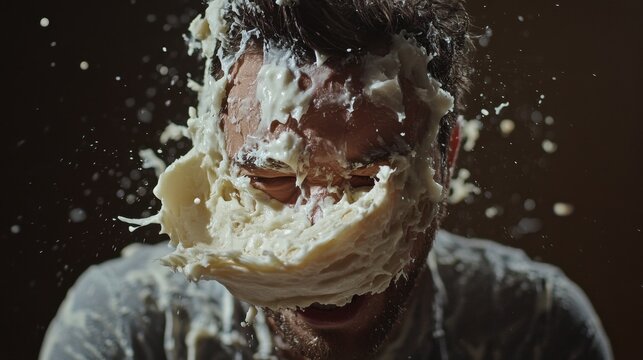 A pie to the face - a funny moment captured on camera