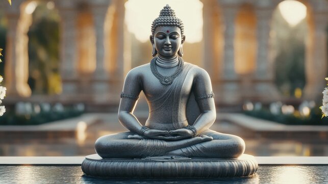 Happy Mahavir Jayanti, lord Mahavir statue