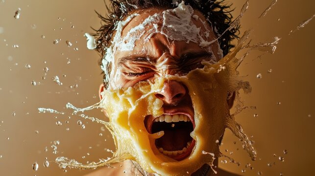 A pie to the face - a funny moment captured on camera