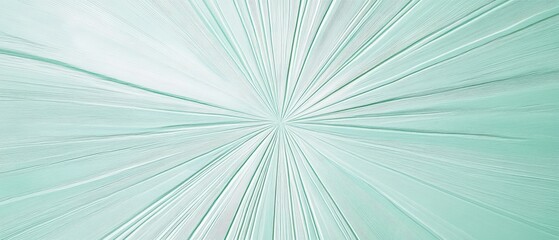 Obraz premium Light mint green radial lines radiate outward.