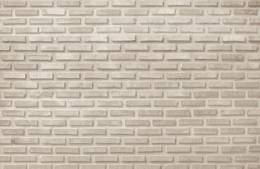 Obraz premium Detail of modern cream brick wall background photo. Brown light brick wall texture background for stone tile block painted in modern interior and exterior backdrop design.