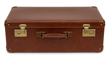 Vintage Brown Leather Suitcase Travel  Adventure