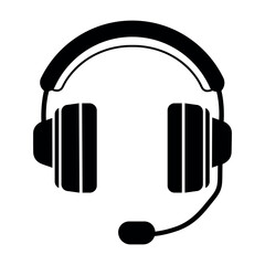 Gaming headphone icon with microphone