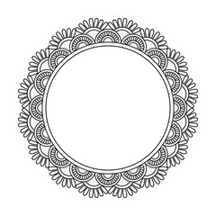 Celestial Energy Rings Mandala for Coloring Book Page