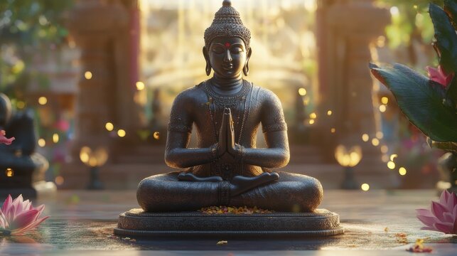 Happy Mahavir Jayanti, lord Mahavir statue