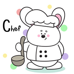 chef bunny rabbit job kawaii animal