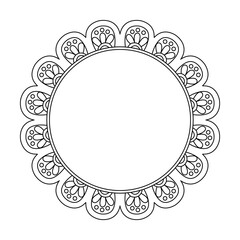 Artistic Floral Balance Mandala Coloring Book Page