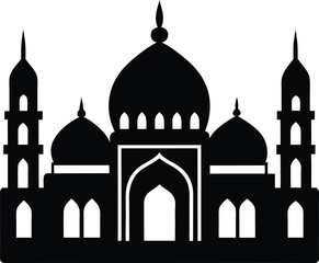 taj mahal silhouette vector illustration