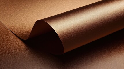 Copper-toned paper sheet curves