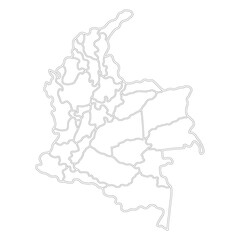 Outline Map of Colombia Vector Illustration