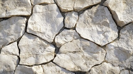 Fototapeta premium An abstract close-up of cracked travertine stone texture, showcasing the interplay of colors and patterns, perfect for architectural backgrounds and design elements.