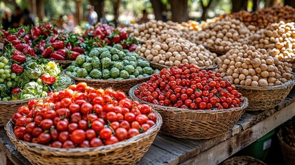 Colorful fresh produce display