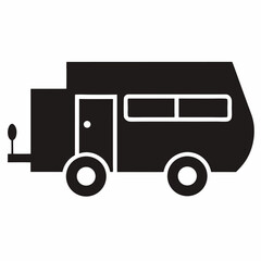 Trailer black vector on white background.