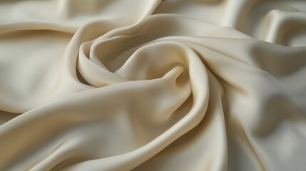 Obraz premium Elegant silk fabric in soft cream tones, showcasing smooth, luxurious drapes that enhance any design or textile project.